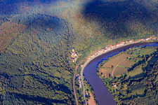 Luftbild von Burg Zwingenberg am Neckar im Bundesland Baden-Württemberg, Deutschland