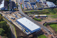 Schrägluftbild von Neueröffnung EDEKA Neubau in der Lauterburger Straße in Kandel im Bundesland Rheinland-Pfalz, Deutschland