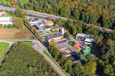 Luftbild von Kläranlage in Kandel im Bundesland Rheinland-Pfalz, Deutschland