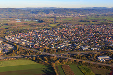 Stadtansicht von Nordwesten in Lorsch im Bundesland Hessen, Deutschland