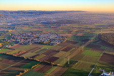 Ortsansicht aus Norden im Ortsteil Hähnlein in Alsbach-Hähnlein im Bundesland Hessen, Deutschland