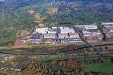 Industriegebiet an der Murg mit Kläranlage Gaggenau König Metall GmbH & CO. KG und PILOUS Holzverarbeitung GmbH im Ortsteil Bad Rotenfels im Bundesland Baden-Württemberg, Deutschland