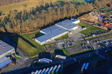 Luftaufnahme von Gewerbegebiet Horst, Alfa Aesar GmbH im Ortsteil Minderslachen in Kandel im Bundesland Rheinland-Pfalz, Deutschland