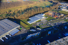 Gewerbegebiet Horst, Alfa Aesar GmbH im Ortsteil Minderslachen in Kandel im Bundesland Rheinland-Pfalz, Deutschland von oben