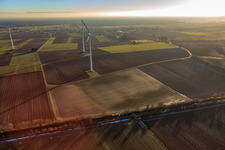 Minfelder Windpark im Bundesland Rheinland-Pfalz, Deutschland von oben