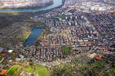 Stollenwörthweier im Ortsteil Niederfeld in Mannheim im Bundesland Baden-Württemberg, Deutschland