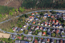 Luftaufnahme von Schlesierstraße, Rheinstr im Ortsteil Sandwiese in Alsbach-Hähnlein im Bundesland Hessen, Deutschland