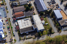 Industriegebiet Sandwiesen mit Laetus in Alsbach-Hähnlein im Bundesland Hessen, Deutschland von einer Drohne aus