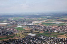 Ortsteil Jugenheim an der Bergstrasse in Seeheim-Jugenheim im Bundesland Hessen, Deutschland von oben