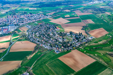 Luftbild von Ortsteil Gundernhausen in Roßdorf im Bundesland Hessen, Deutschland
