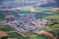 Ortsteil Gundernhausen in Roßdorf im Bundesland Hessen, Deutschland von oben gesehen