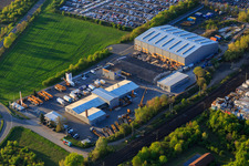 Goddelau Industriegebiet mit HFT GmbH und Hellmich Kranservice GmbH - Kranarbeiten in Riedstadt im Bundesland Hessen, Deutschland