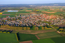 Ortsansicht von Westen im Ortsteil Crumstadt in Riedstadt im Bundesland Hessen, Deutschland