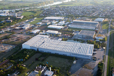 Industrie- und Gewerbegebiet NO mit Grieshaber Logistic Group AG in Biebesheim am Rhein im Bundesland Hessen, Deutschland von oben