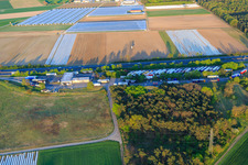 Luftbild von Serways Raststätte Alsbach West an der A5 im Ortsteil Sandwiese in Alsbach-Hähnlein im Bundesland Hessen, Deutschland