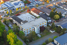 Schrägluftbild von Industriegebiet Sandwiesen mit Laetus in Alsbach-Hähnlein im Bundesland Hessen, Deutschland