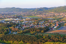 Luftbild von Ortsansicht aus Westen im Ortsteil Sandwiese in Alsbach-Hähnlein im Bundesland Hessen, Deutschland
