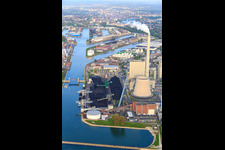 Luftaufnahme von EnBW Energie Baden-Württemberg AG, Rheinhafen-Dampfkraftwerk Karlsruhe im Ortsteil Daxlanden, Deutschland