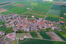 Luftbild von Ortsteil Herlheim in Kolitzheim im Bundesland Bayern, Deutschland