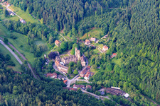 Luftbild von Klosterruine Frauenalb im Ortsteil Schielberg in Marxzell im Bundesland Baden-Württemberg, Deutschland