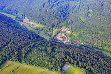 Luftaufnahme von Klosterruine Frauenalb im Ortsteil Schielberg in Marxzell im Bundesland Baden-Württemberg, Deutschland