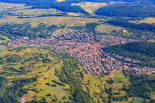 Weinortansicht aus Süden im Ortsteil Dietlingen in Keltern im Bundesland Baden-Württemberg, Deutschland