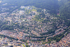 Stadtteilansicht zwischen Wald und Nagold im Ortsteil Südoststadt in Pforzheim im Bundesland Baden-Württemberg, Deutschland