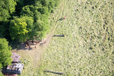 Neewiller-près-Lauterbourg im Bundesland Bas-Rhin, Frankreich aus der Vogelperspektive