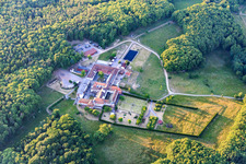 Pferdepension auf dem Kloster Liebfrauenberg in Bad Bergzabern im Bundesland Rheinland-Pfalz, Deutschland aus der Vogelperspektive