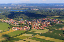 Ortsansicht aus Nordwesten in Leimersheim im Bundesland Rheinland-Pfalz, Deutschland