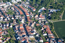Luftbild von Leopoldstr im Ortsteil Leopoldshafen in Eggenstein-Leopoldshafen im Bundesland Baden-Württemberg, Deutschland