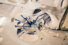 Kieswerk in Suèvres im Bundesland Loir-et-Cher, Frankreich