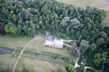 Pocé-sur-Cisse im Bundesland Indre-et-Loire, Frankreich vom Flugzeug aus