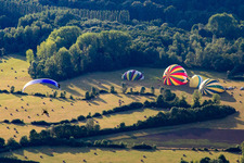 Ballonstart in Chargé im Bundesland Indre-et-Loire, Frankreich