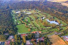 Golfanlage Landgut Dreihof - GOLF absolute in Essingen im Bundesland Rheinland-Pfalz, Deutschland vom Flugzeug aus