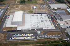 Drohnenbild von Wörth am Rhein, Industriegebiet Oberwald im Bundesland Rheinland-Pfalz, Deutschland