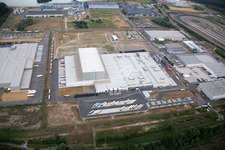 Wörth am Rhein, Industriegebiet Oberwald im Bundesland Rheinland-Pfalz, Deutschland von einer Drohne aus