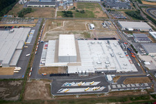 Wörth am Rhein, Industriegebiet Oberwald im Bundesland Rheinland-Pfalz, Deutschland von der Drohne aus gesehen
