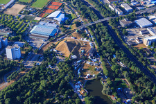 Luftaufnahme von Günther Klotz Anlage, Das Fest, Mount Klotz im Ortsteil Südweststadt in Karlsruhe im Bundesland Baden-Württemberg, Deutschland