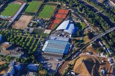 Europahalle. EuropaSpa, Mount Klotz im Ortsteil Südweststadt in Karlsruhe im Bundesland Baden-Württemberg, Deutschland