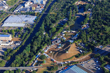 Mount Klotz bei Das Fest in der Günther Klotz Anlage im Ortsteil Südweststadt in Karlsruhe im Bundesland Baden-Württemberg, Deutschland von oben