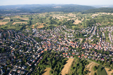 Luftbild von Ortsteil Grünwettersbach in Karlsruhe im Bundesland Baden-Württemberg, Deutschland