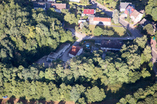 Luftbild von Grünwettersbach,Hohenwettersbacherstraße 38 , "offene Jugendwerkstatt Karlsruhe" am Steinbruch im Bundesland Baden-Württemberg, Deutschland
