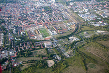 Schrägluftbild von Landesgartenschau 2015 in Landau in der Pfalz im Bundesland Rheinland-Pfalz, Deutschland