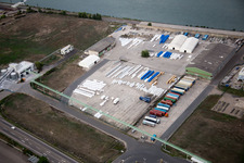 Worms, Industriegebiet Nord am Rhein im Bundesland Rheinland-Pfalz, Deutschland aus der Vogelperspektive