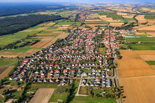 Luftaufnahme von Dorfansicht aus Osten in Minfeld im Bundesland Rheinland-Pfalz, Deutschland