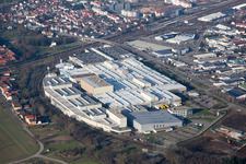 Gebäude und Produktionshallen auf dem Werksgelände SEW-EURODRIVE GmbH & Co KG in Graben-Neudorf im Bundesland Baden-Württemberg, Deutschland