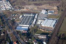 Luftbild von Gewerbegebiet Siemensstr im Ortsteil Neudorf in Graben-Neudorf im Bundesland Baden-Württemberg, Deutschland