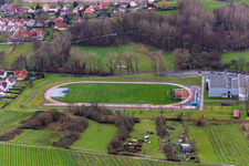 Luftbild von Ortsteil Altenstadt in Wissembourg im Bundesland Bas-Rhin, Frankreich