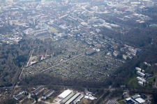 Luftaufnahme von Ortsteil Oststadt in Karlsruhe im Bundesland Baden-Württemberg, Deutschland